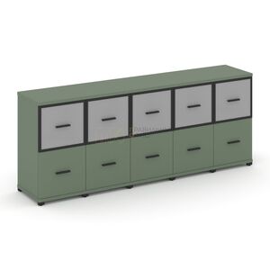 Шкаф пять узких секций, 2 ниши