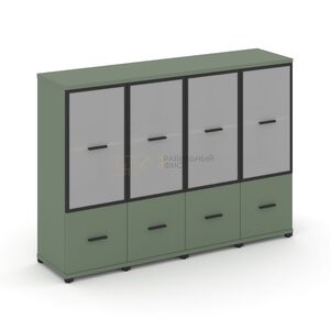 Шкаф четыре узкие секции, 3 ниши