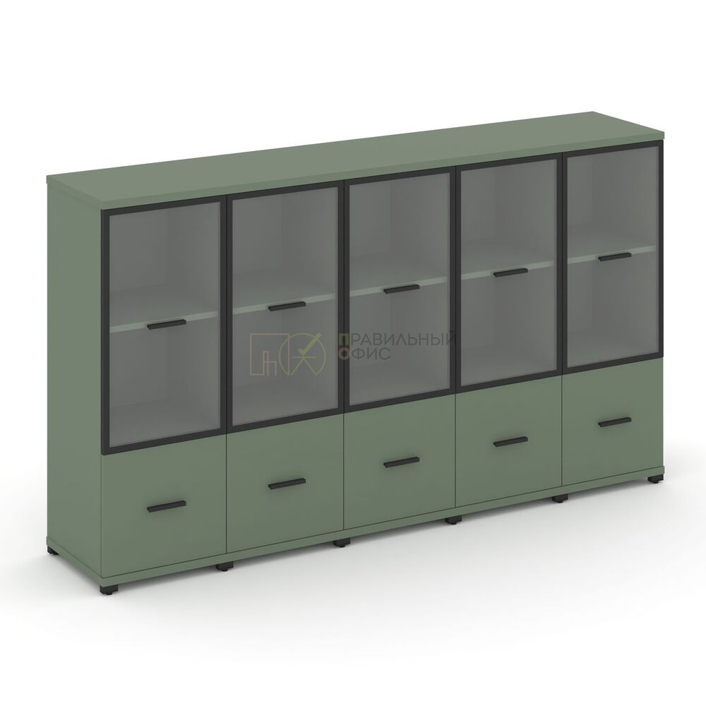 Шкаф пять узких секций, 3 ниши