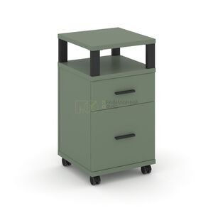 Тумба мобильная 1 ящик + 1 распашной фасад с надставкой