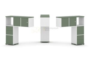 Надставка низкая + (Задняя стенка - 4 шт) + (Блок 2 ящика - 2 шт) + (Распашной фасад - 2 шт)