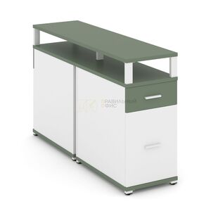 Тумба двухсторонняя опорная/приставная 1 ящик + 1 распашной фасад с надставкой