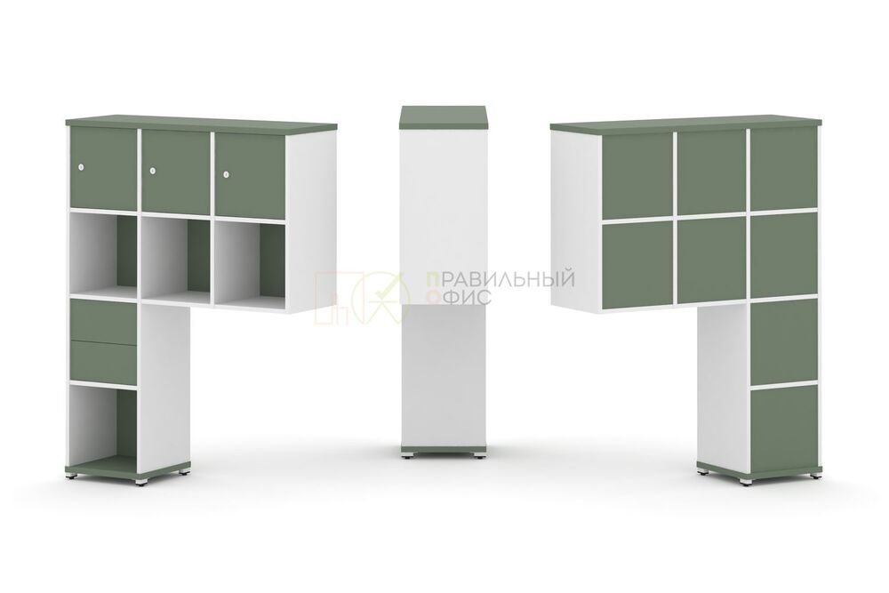 Надставка высокая + (Задняя стенка 8 шт) + (Блок 2 ящика - 1 шт) + (Распашной фасад - 3 шт)