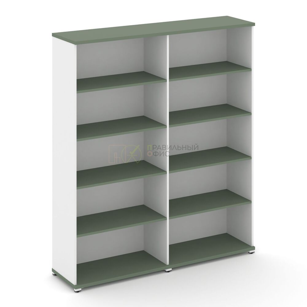 Стеллаж две широкие секции, 5 ниш