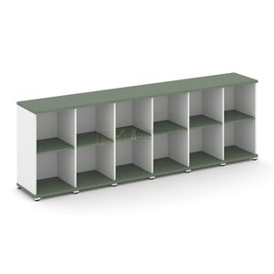 Стеллаж шесть узких секций, 2 ниши