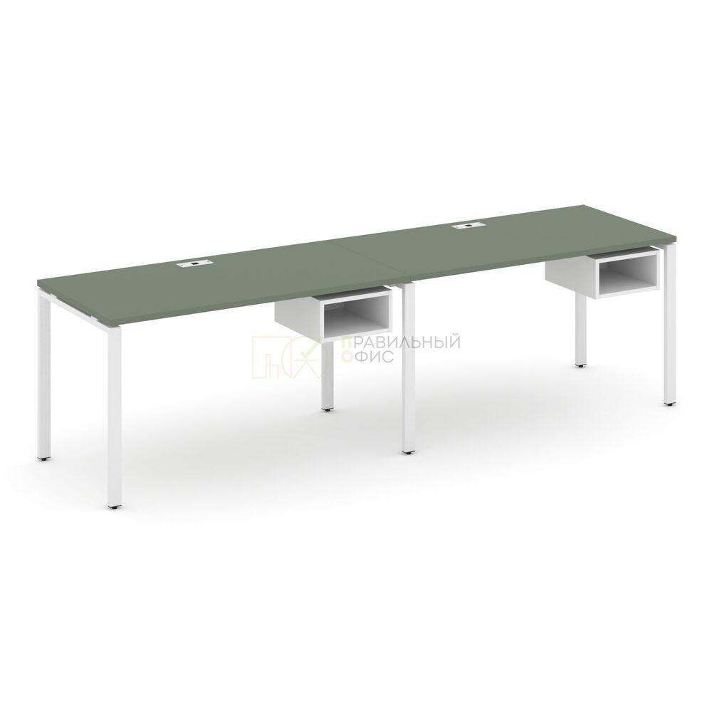 Рабочая станция односторонняя с подвесными тумбами на 2 места