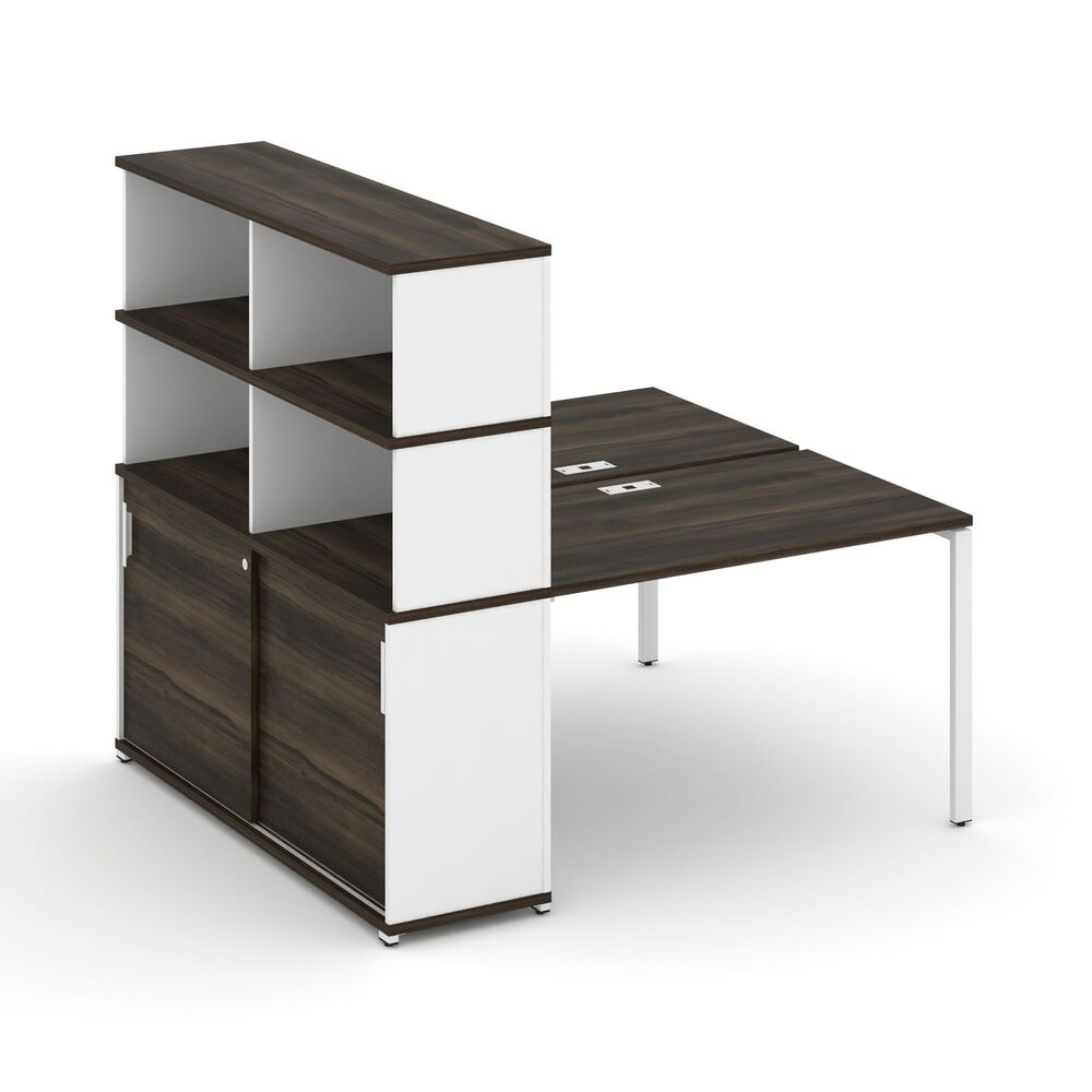 Рабочая станция с опорным шкафом купе с надставкой высокой