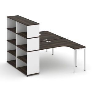 Рабочая станция с опорным стеллажом с надставкой высокой