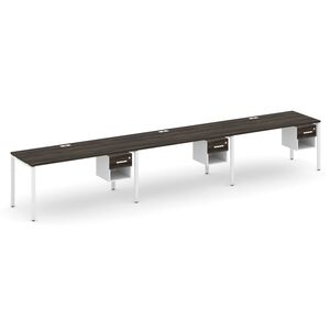 Рабочая станция односторонняя с подвесными тумбами на 3 места