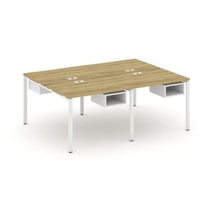 Рабочая станция двухсторонняя с подвесными тумбами на 4 места