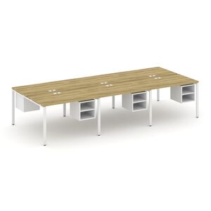 Рабочая станция двухсторонняя с подвесными тумбами на 6 мест