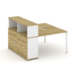 Рабочая станция с опорным распашным шкафом с надставкой низкой