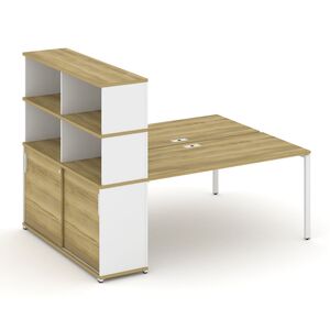 Рабочая станция с опорным шкафом купе с надставкой высокой
