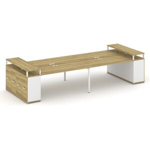 Рабочая станция с опорными распашными шкафоми с верхними горизонтами