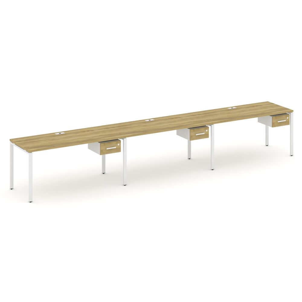 Рабочая станция односторонняя с подвесными тумбами на 3 места