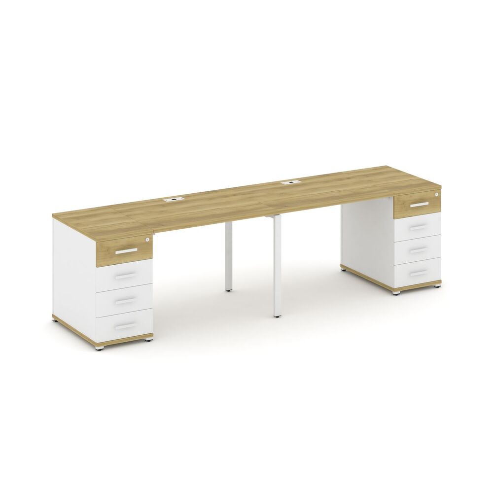 Рабочая станция на 2 места с двумя опорными тумбами