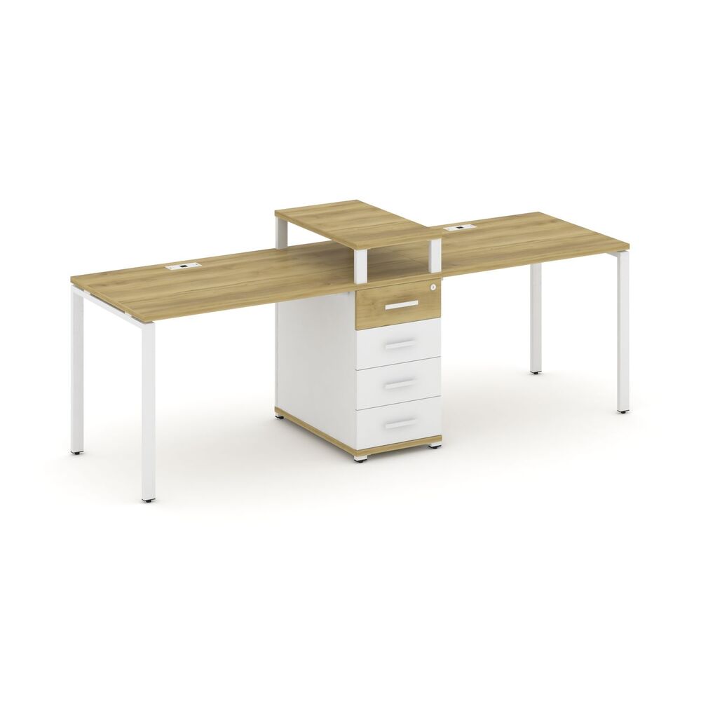 Рабочая станция на 2 места с одной опорной тумбой