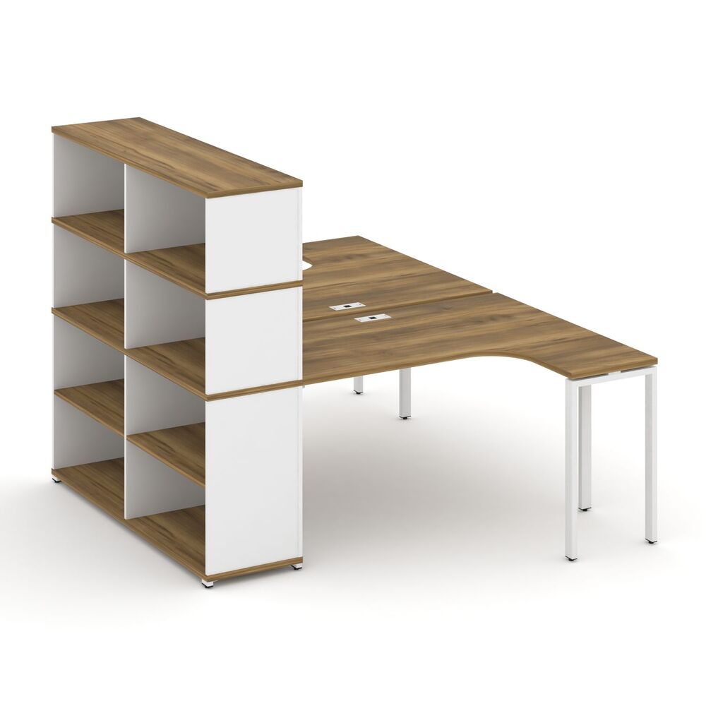 Рабочая станция с опорным стеллажом с надставкой высокой