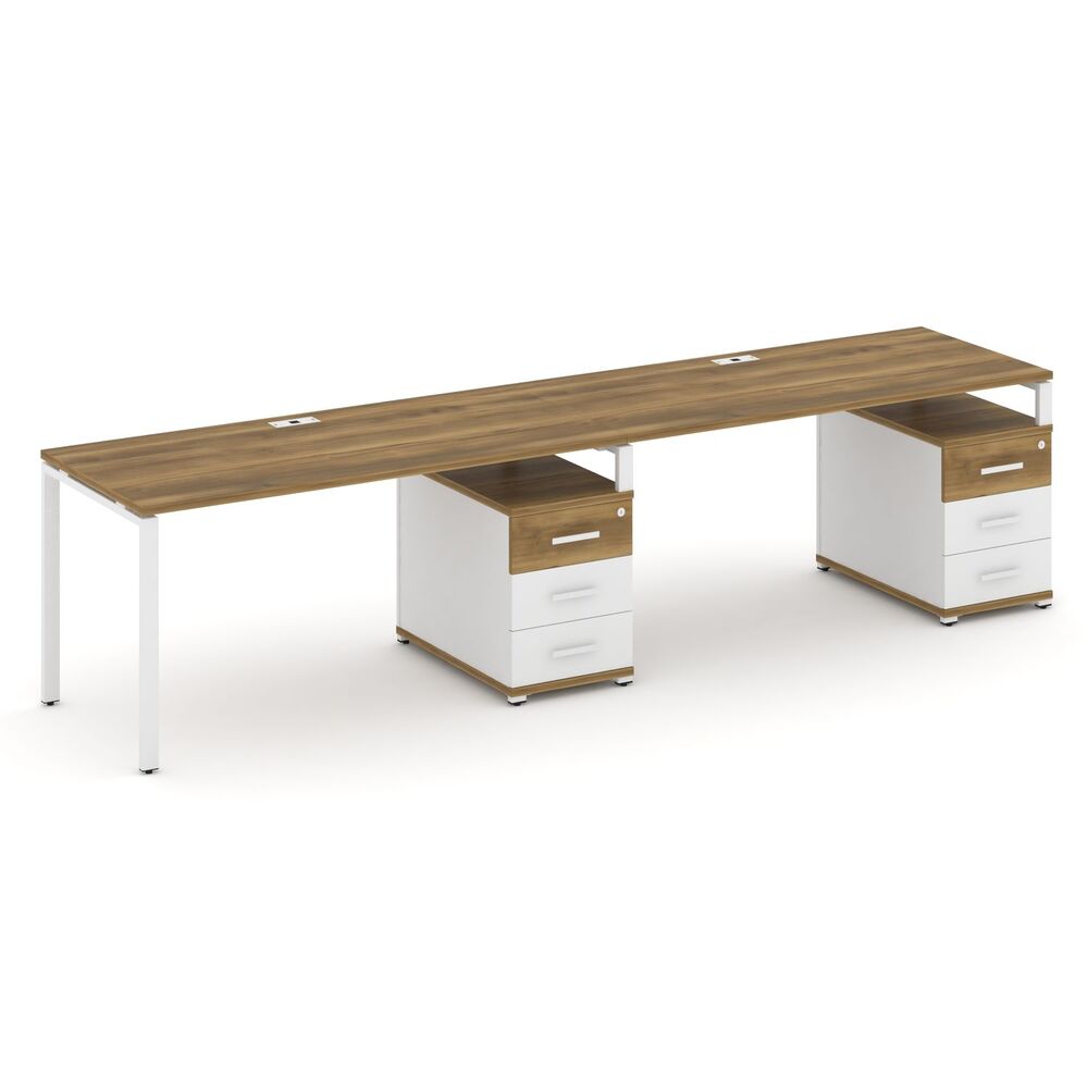 Рабочая станция на 2 места с двумя опорными тумбами