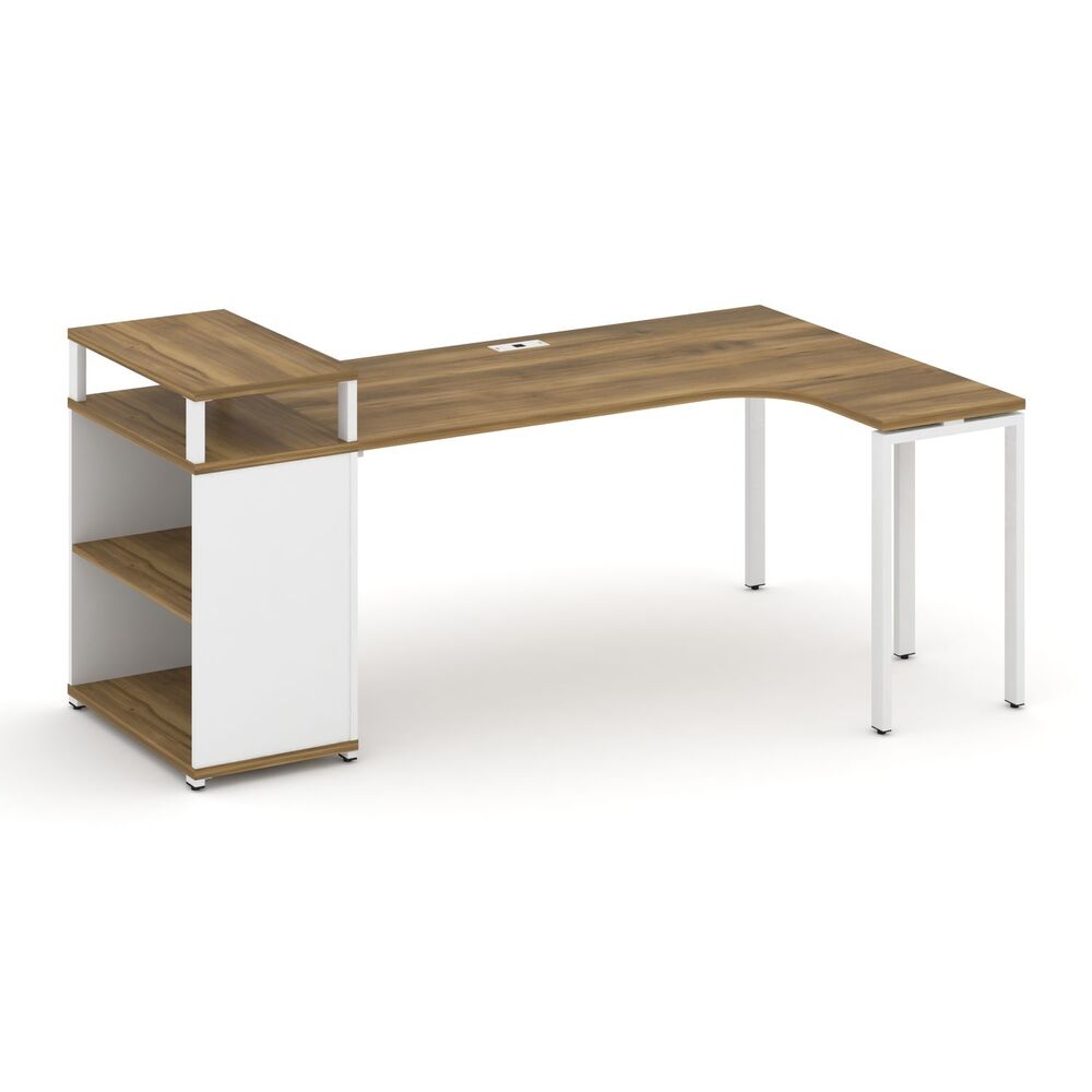 Стол эргономичный с опорным стеллажом с верхним горизонтом правый