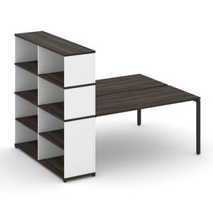 Рабочая станция с опорным стеллажом с надставкой высокой