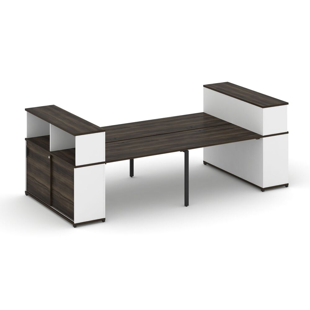 Рабочая станция с опорными шкафами купе с надставкой низкой