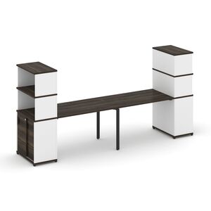 Рабочая станция с опорными шкафом купе с надставкой высокой