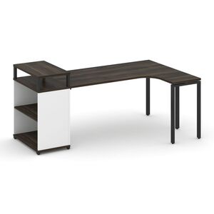 Стол эргономичный с опорным стеллажом с верхним горизонтом правый