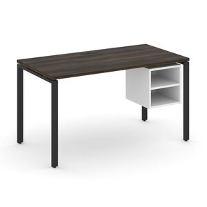 Стол рабочий с подвесной тумбой с двумя открытыми нишами