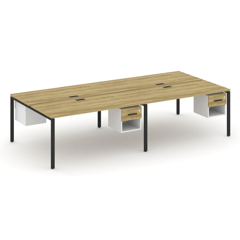 Рабочая станция двухсторонняя с подвесными тумбами на 4 места