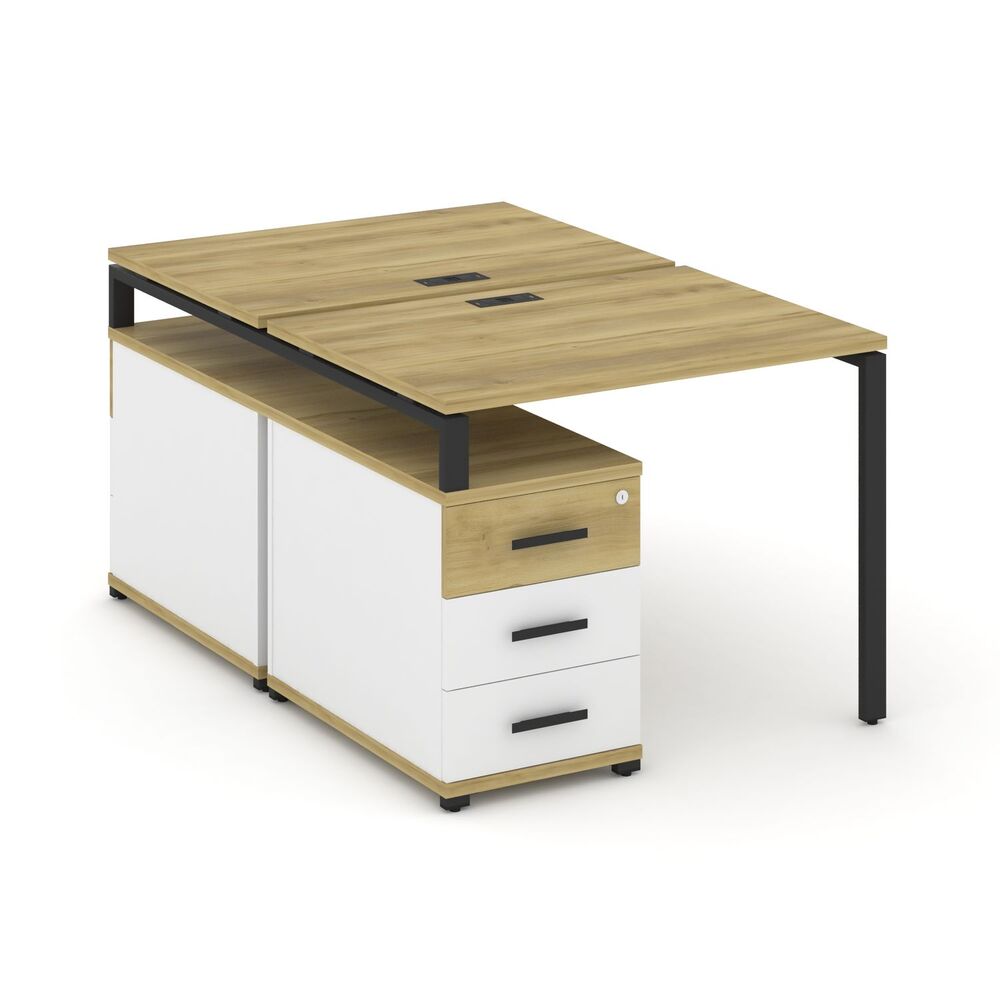 Рабочая станция на 2 места с двухсторонней опорной тумбой