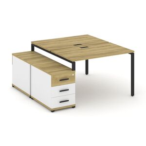 Рабочая станция на 2 места с двухсторонней опорной тумбой