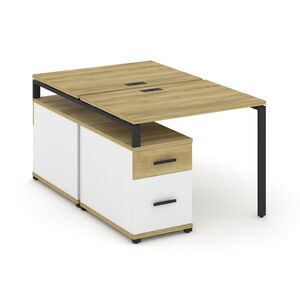 Рабочая станция на 2 места с двухсторонней опорной тумбой