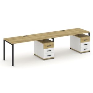 Рабочая станция на 2 места с двумя опорными тумбами