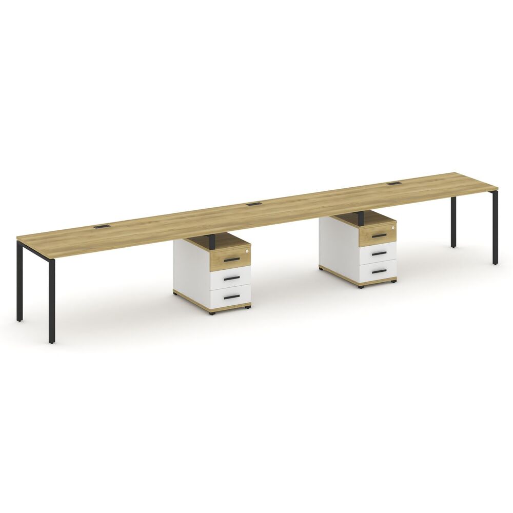 Рабочая станция на 3 места с двумя опорными тумбами