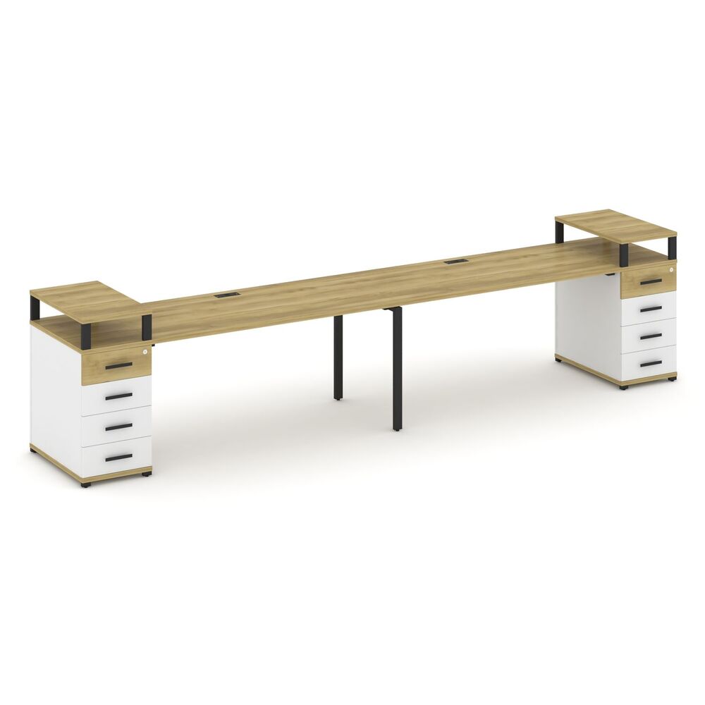 Рабочая станция на 2 места с двумя опорными тумбами