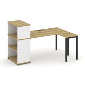 Стол эргономичный с опорным стеллажом с надставкой низкой правый