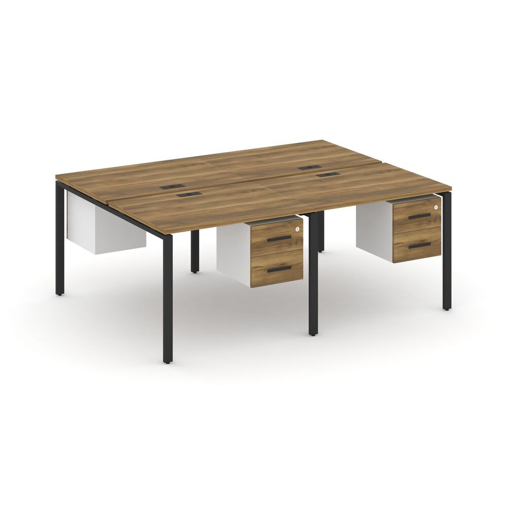 Рабочая станция двухсторонняя с подвесными тумбами на 4 места