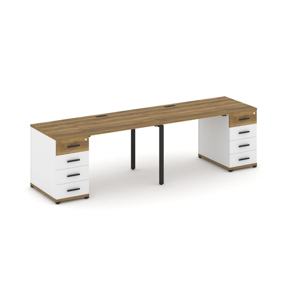 Рабочая станция на 2 места с двумя опорными тумбами