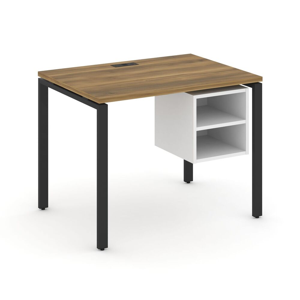 Стол рабочий с подвесной тумбой с двумя открытыми нишами