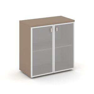 Шкаф низкий широкий (2 низких фасада стекло в раме)