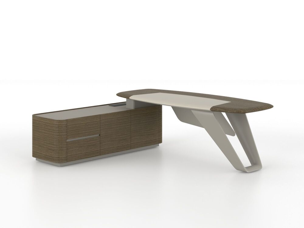 Стол руководителя с опорной греденцией левый