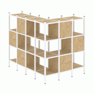 Угловой внешний стеллаж наборный