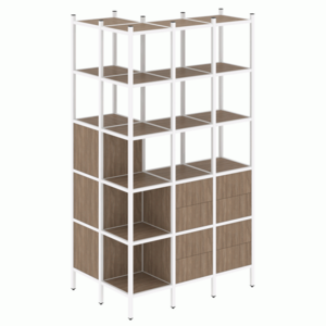 Угловой внешний стеллаж наборный