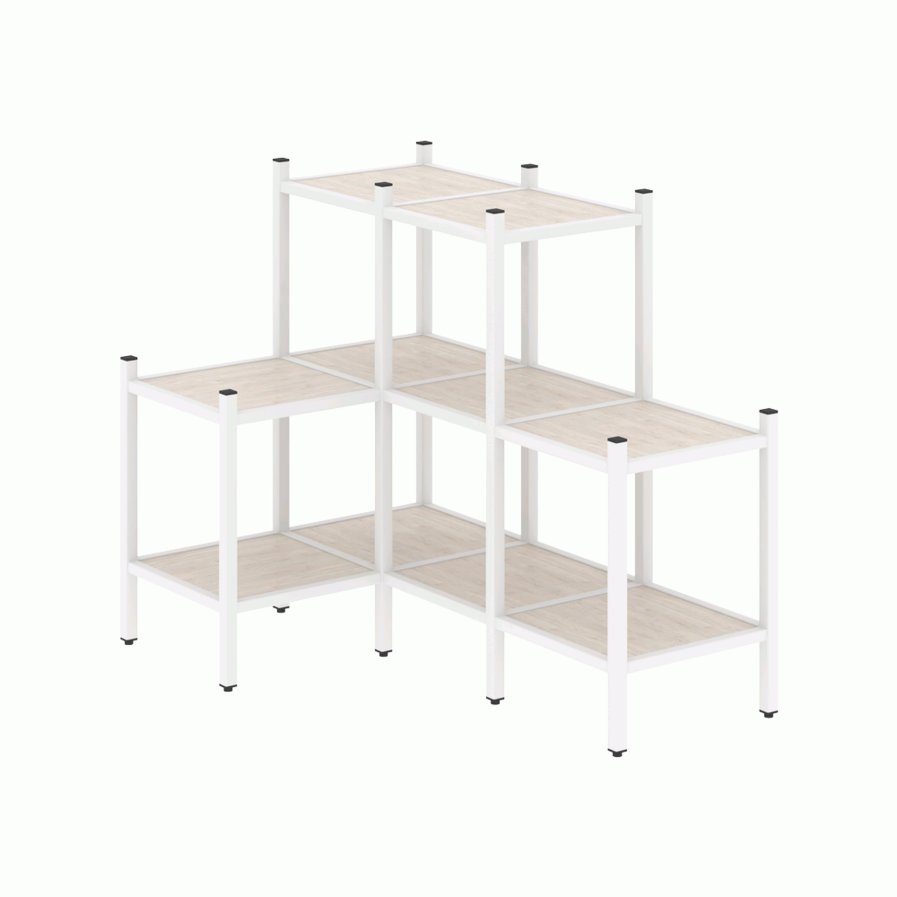 Угловой внутренний стеллаж наборный