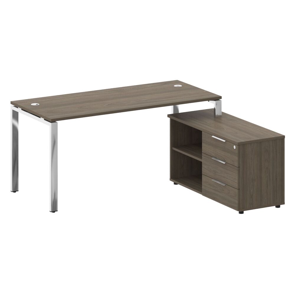 Стол рабочий руководителя с опорной тумбой правый