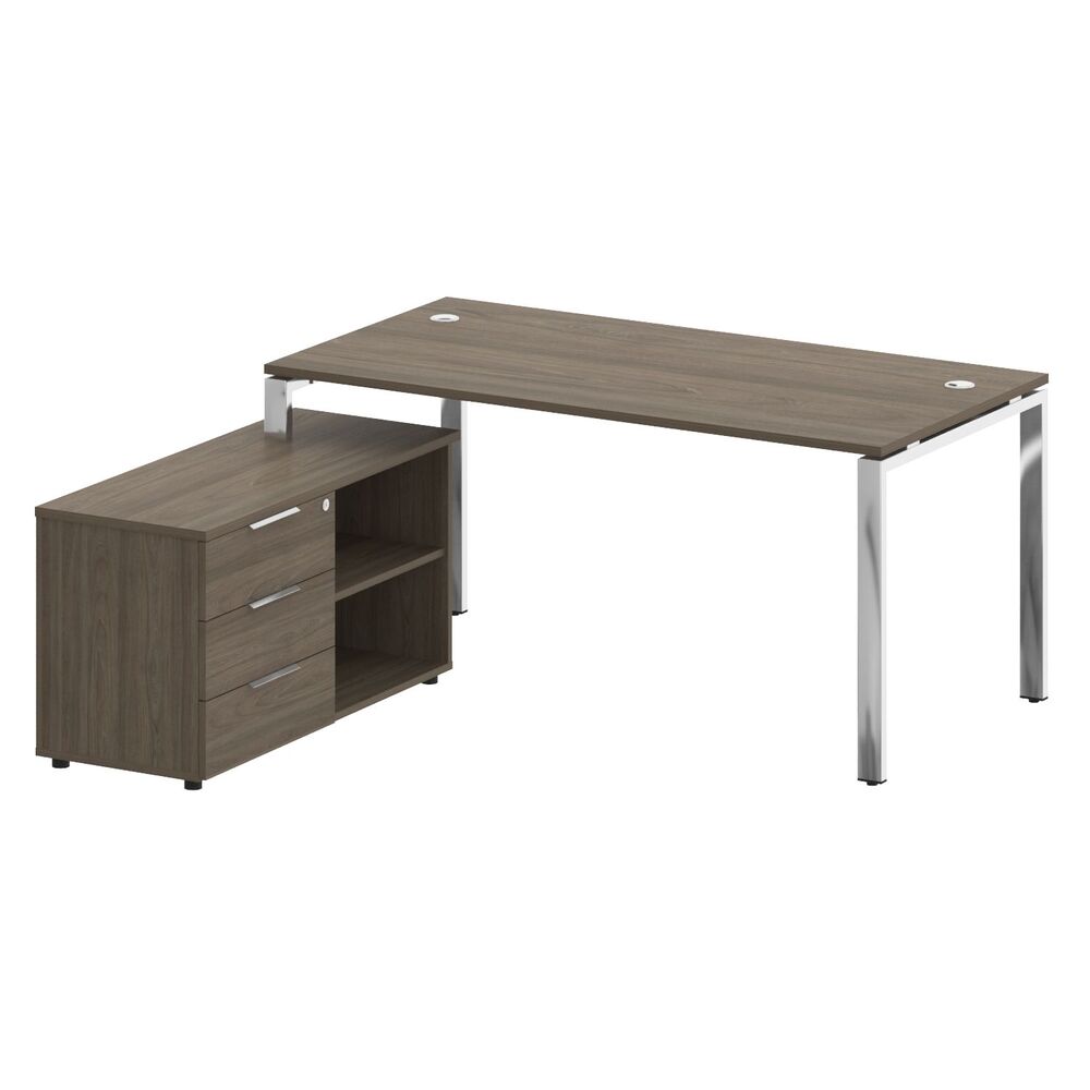 Стол рабочий руководителя с опорной тумбой левый