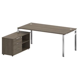 Стол рабочий руководителя с опорной тумбой левый