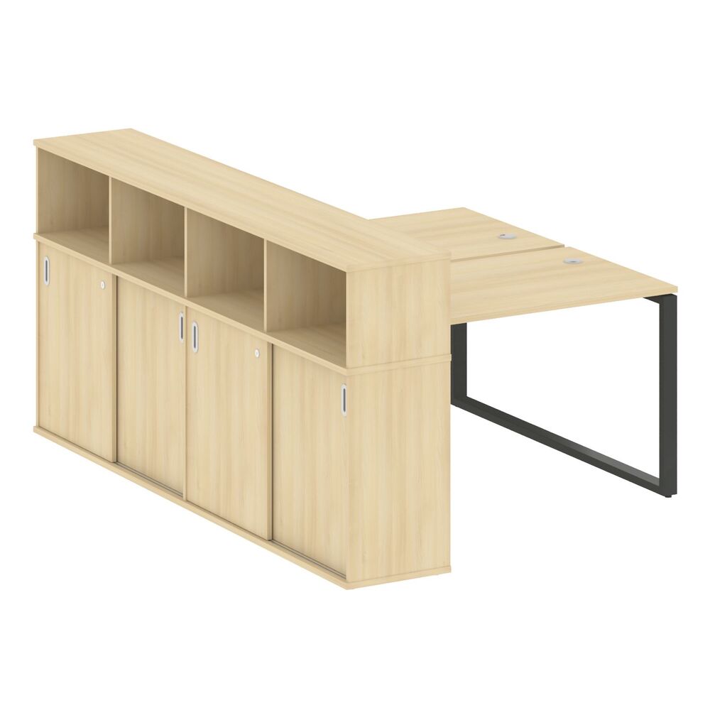 Рабочая станция на О-образном м/к с опорным шкафом-купе