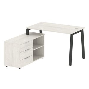 Рабочая станция на А-образном м/к с опорной тумбой левая